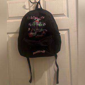 Black graphic backpack